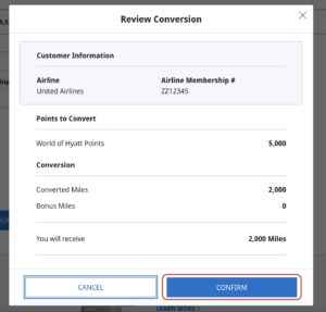 Review And Confirm Point Transfer